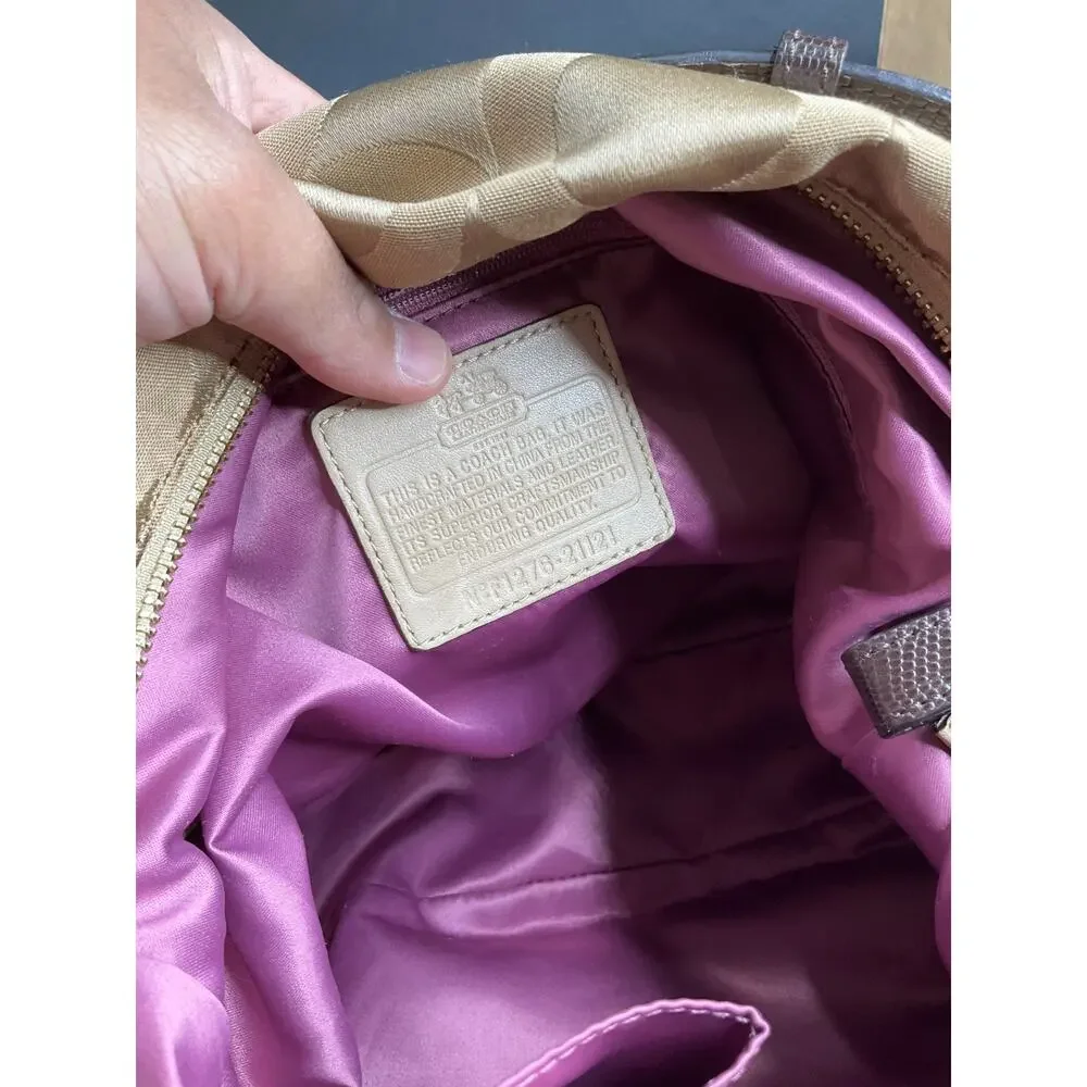 Coach Madison Op Art Metallic Maggie Shoulder Bag Purse F1276-21121 Jacquard